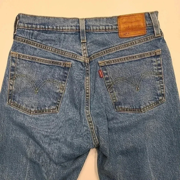 Levi's 501 S Skinny Straight Leg Jeans Blue Denim Button Fly Front 27 - Picture 9 of 16